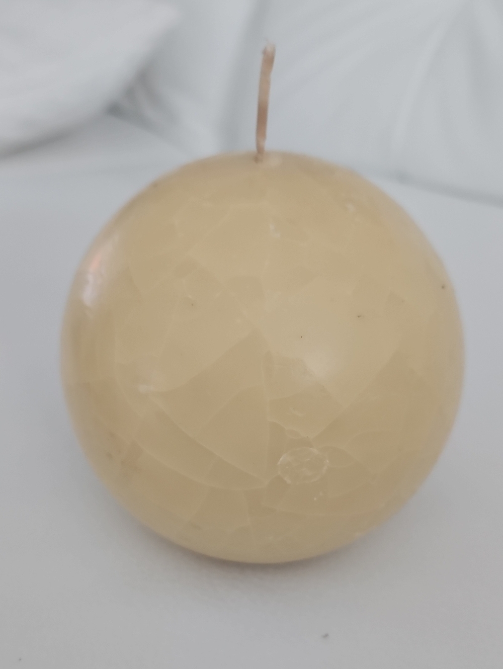 Cream Decorative Ball Candle - Home Accents